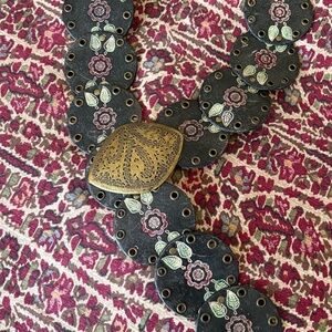 Y2K Leather Medallion Belt